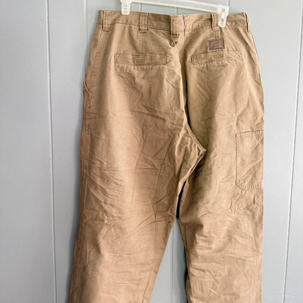 Columbia Granite Cloth Utility Pants Men 38x34 Tan Khaki Stonewashed Cotton Work